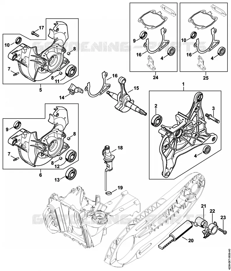 Carter de vilebrequin Stihl Découpeuses Découpeuses Découpeuses à disques TS 410  TS 410