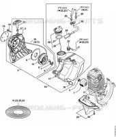 Dispositif de lancement, Réservoir d'essence pour Stihl BT 131