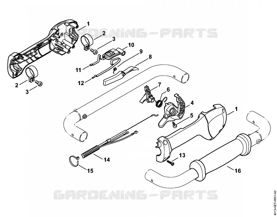 Poignée de commande Stihl Tarières Tarières BT BT 131  BT 131