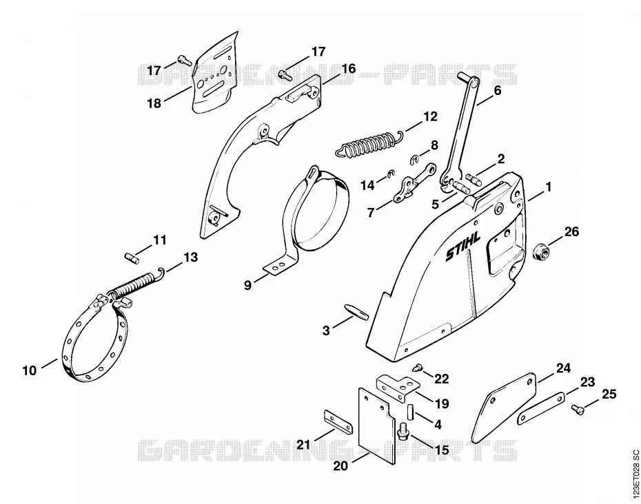 Frein de chaîne Stihl Tronçonneuses Tronçonneuses Tronçonneuses thermiques 056 S  056 S